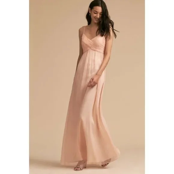 BHLDN | Dresses | New Bhldn Brigitte Chiffon Gown Dress Peach Sz S |  Poshmark
